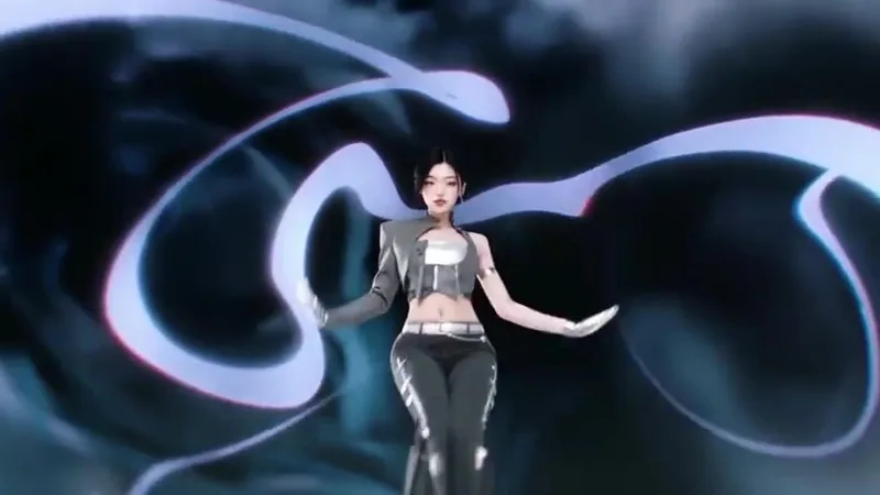 A dancer doing the KDA Firestarter AI vogue scene